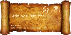Szávai Márta névjegykártya
